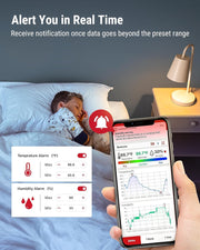 LABART TP357 Digital Hygrometer Indoor Thermometer of 260FT, Bluetooth Thermometer with Smart App